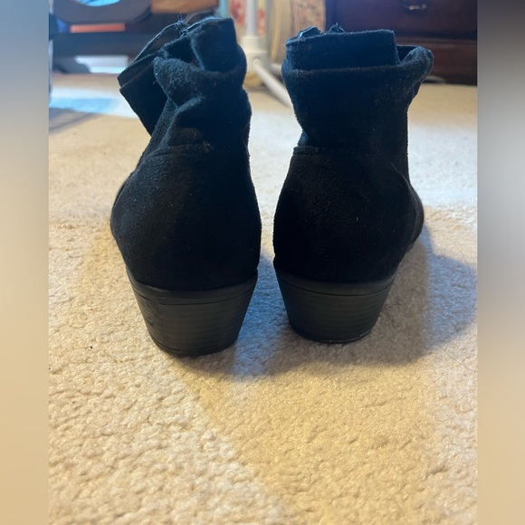 Streetwear Society Black Suede Sock Heeled Boots - Picture 5 of 5